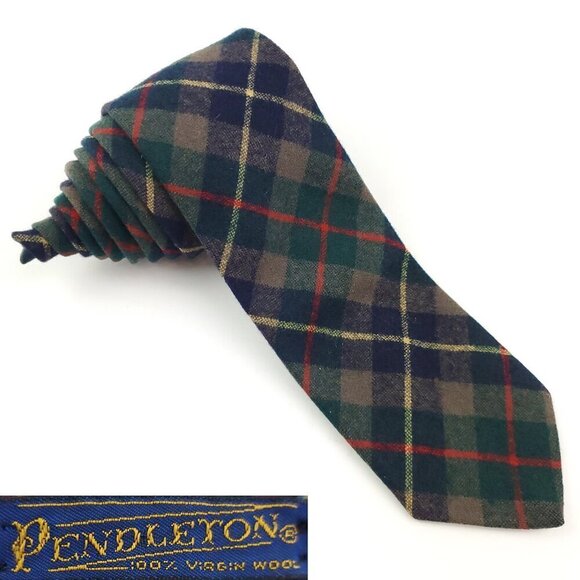 Pendleton Tartan Vintage Neck Tie 100% Virgin Wool 56" - Picture 1 of 13